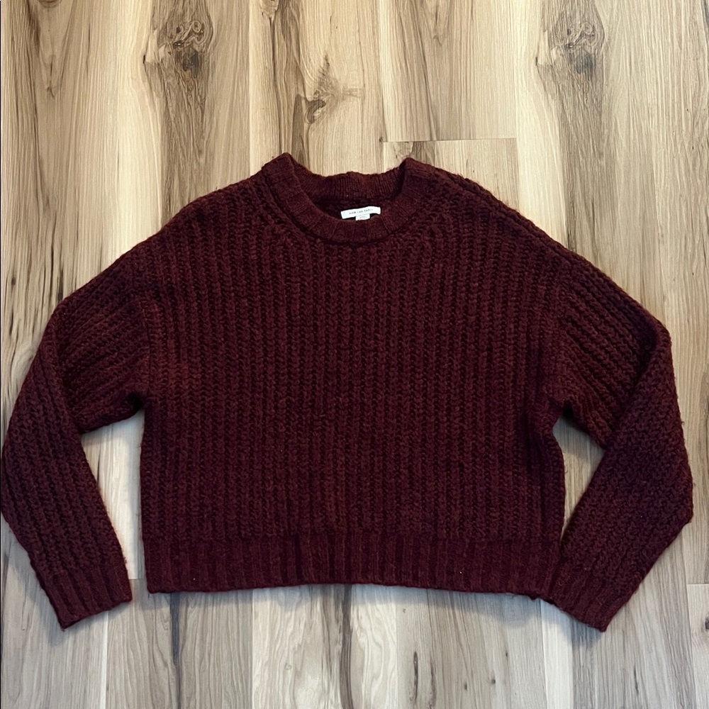 American Eagle Outfitters Deep Red Crew Neck Sweater